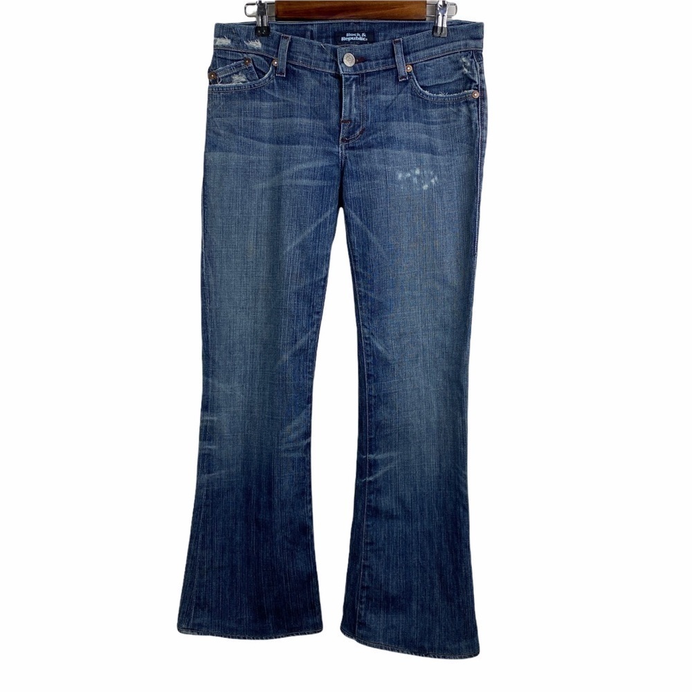 Rock & Republic Roth Sequin Pocket Flare‎ Jeans Women's 28 Low Rise